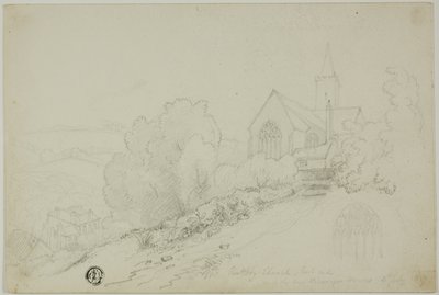 Rattery Church, East End and the New Vicarage House by Unknown artist