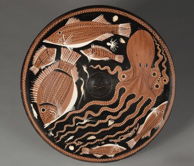 Red-Figure Fish Plate: Octopi, Mullet, Bream, Shellfish by Unknown artist
