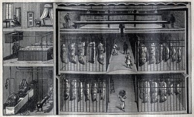 Refrigerated Storerooms for Meat - Engraving from 