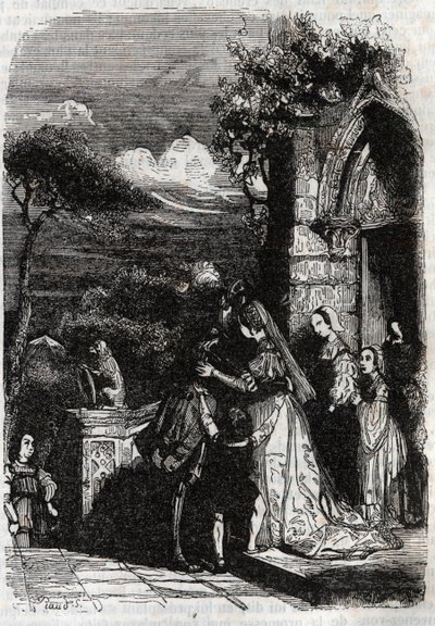 Renaud Returning to His Family - Engraving of 1851 from 