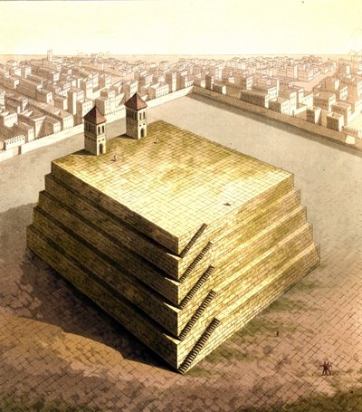 Representation of Tenochtitlan, Former Aztec Capital Conquered by Hernan Cortes in 1521 by Unknown artist