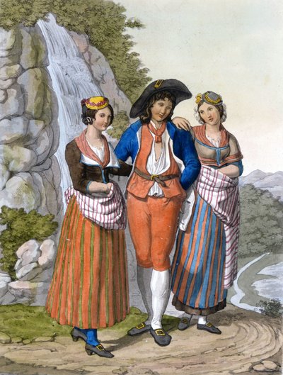 Representation of Vaudois with Their Clothes (circa 1820) by Unknown artist