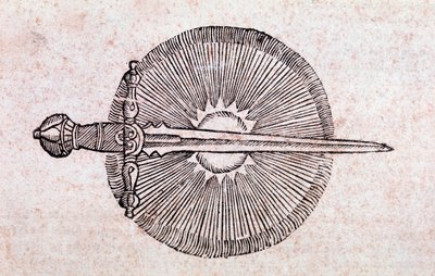 Representation of a comet as a sword spearing the sky by Unknown artist