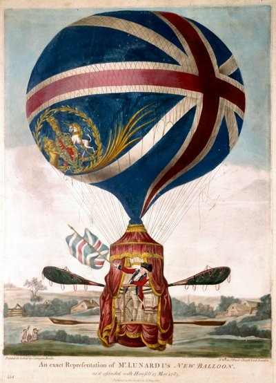 Representation of a New Balloon by Vincenzo Lunardi on 13/05/1785 by Unknown artist