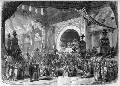 Representation of an opera: act III, second painting of Faust by Charles Gounod (1818-1893) - Engraving In Le Journal Illustrée by Unknown artist