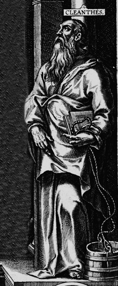 Representation of the Greek philosopher Stoicist Cleanthe (330-232 BC) Engraving from the frontispiece of Philosophical Works by Seneca by Unknown artist