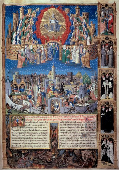 Representation of the city of God and the city of men (Miniature from 
