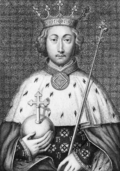 Richard II (1367 to 1400) King of England. Engraving of the 18th century by Unknown artist