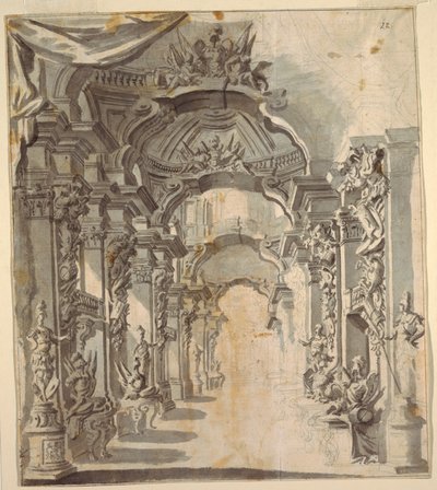 Richly Decorated Gallery (with trophies on pedestals) by Unknown artist