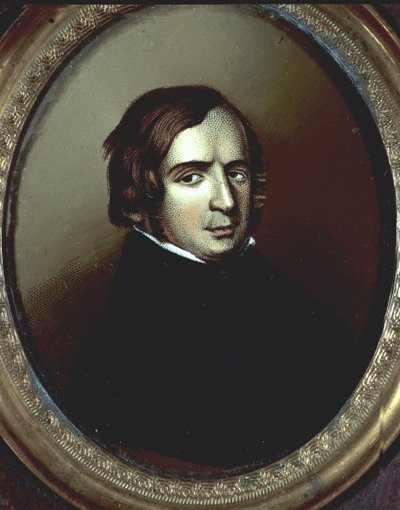 Risorgimento: Portrait of the politician, Italian philosopher Vincenzo Gioberti (1801-1852). Miniature on anonymous ivory. Museo del Risorgimento Milan by Unknown artist