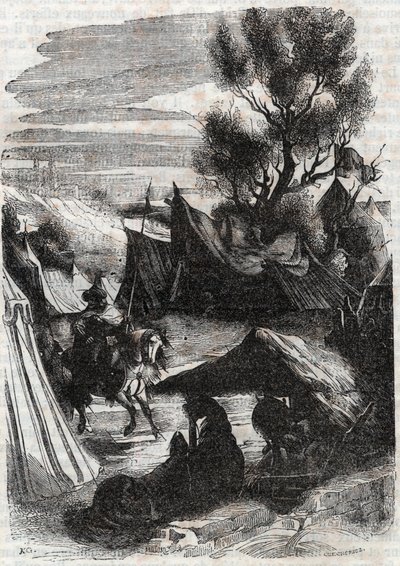 Roland in the Saracen Camp - Engraving of 1851 from 