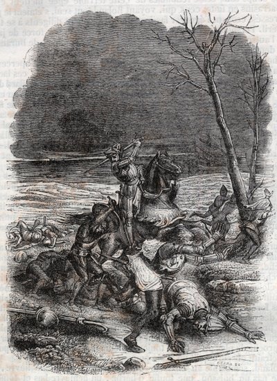 Roland Massacres the People of Cymosque - Engraving of 1851 from 