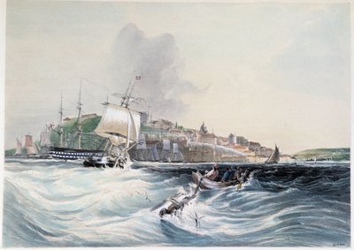 Rough Sea and View of Quebec - in 
