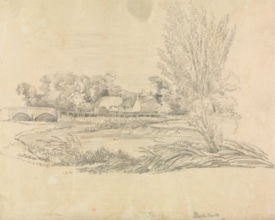 Rural Landscape with Bridge and Cottages by Unknown artist