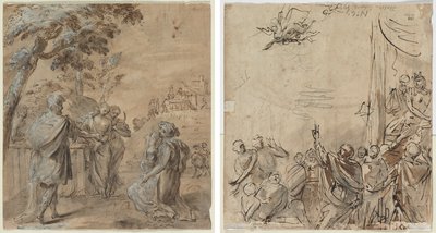 Ruth and Boaz (recto) The Fall of Simon Magus (verso) by Unknown artist