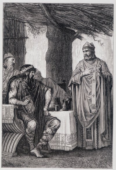 Saint Gregory of Tours opposing Chilperic I, King of Neustria by Unknown artist