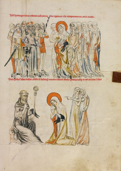 Saint Hedwig Receiving Shoes Miraculously; Abbot Gunther of Leubus Presenting Shoes to Saint Hedwig by Unknown artist
