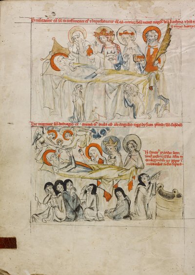 Saint Hedwig on Her Sickbed Surrounded by Saints; The Death of Saint Hedwig and Her Soul Received into Paradise by Unknown artist