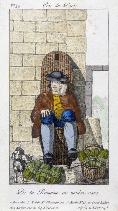 Salad salesman - in Cris de Paris, early 19th century by Unknown artist