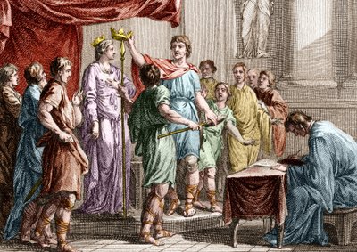 Salic Law - Establishment of the Salic Law, redigested by Clovis I in 508, it essentially consists in settling the problems of procedures concerning property and persons and settling inheritance rights for land which can only be passed on to men by Unknown artist