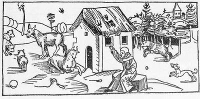 San Marinus. Engraving from “Leben der Heiligen - sommerteil” (The book of the saint) by Jacobus (James) of Voragine (1228-1298). Lubeck 1488. by Unknown artist
