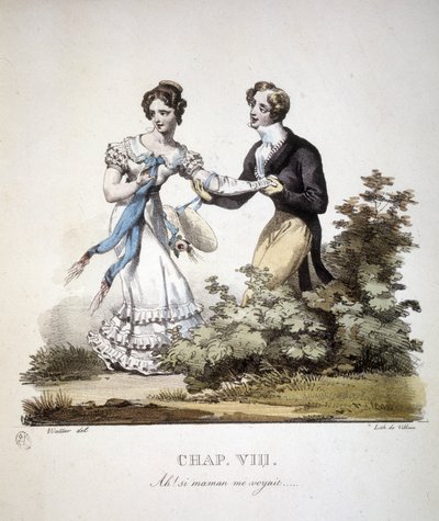 Scene of Courteous Love Between Two Young Men. c. 1820 by Unknown artist