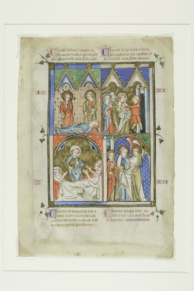 Scenes from the Miracles of St. Peter, from a Bible Historiale or Pictorial New Testament by Unknown artist