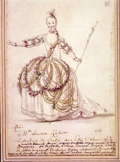 Scenography: costume drawing for the pastoral 