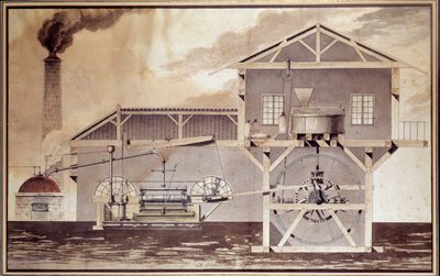 A Steam Machine, Cutting a Flour Mill by Unknown artist