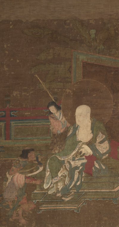 Seated Arhat with Two Attendants by Unknown artist