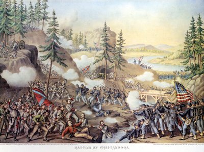 American Civil War: Battle of Chattanooga. Engraving by Unknown artist
