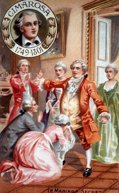 Secret marriage of Domenico Cimarosa (1749 - 1801) by Unknown artist