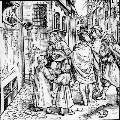 Student Serenade (Musicians), Basel, circa 1500 - Engraving, Bibl. by Unknown artist