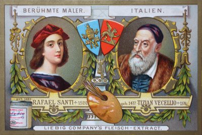 Series of Paintings by Famous Painters, Rafael Santi and Tiziano Vecellio, Italy by Unknown artist