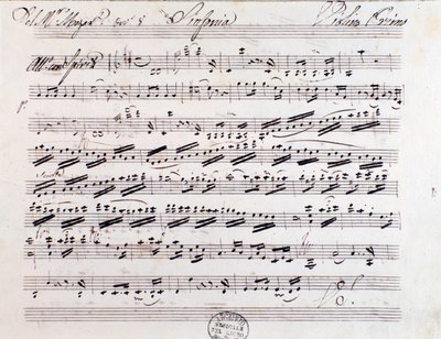Sheet Music Page for the First Violin in Symphony No. 7 by Mozart by Unknown artist