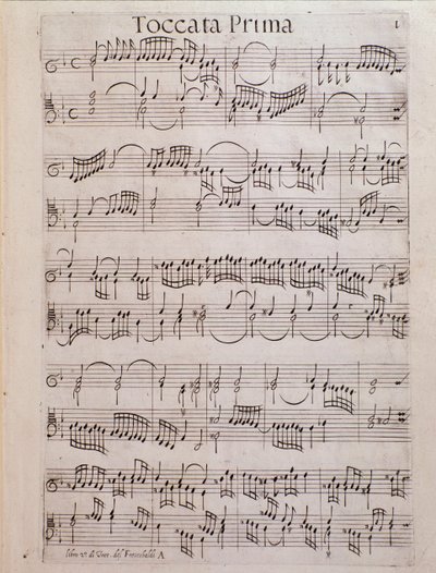 Sheet music page of Second book of toccate by Girolamo Frescobaldi by Unknown artist