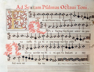 Sheet Music Page of a Sacred Work by Giovanni Giacomo Gastoldi by Unknown artist