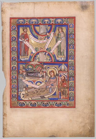Single Leaf Excised from a Gospel Book: The Nativity (recto) by Unknown artist
