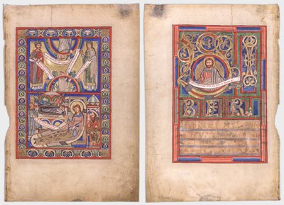 Single Leaf Excised from a Gospel Book: The Nativity (recto) and St. Matthew (verso) by Unknown artist