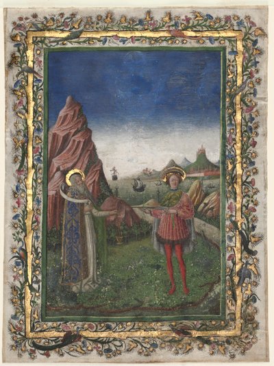 Single Leaf from a Missal: Two Male Saints by Unknown artist