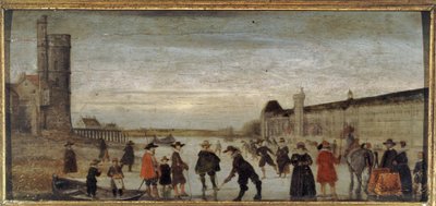 Skaters on the Seine in 1608, circa 1608 by Unknown artist