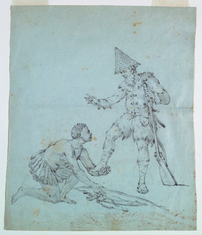 Sketch for a Cotton Printing: Robinson Crusoe by Unknown artist
