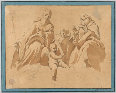 Sketch for a Wall Painting: Two Sainted Monks by Unknown artist