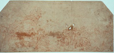 Sketch for the Last Judgment (recto); Head Study (verso) by Unknown artist