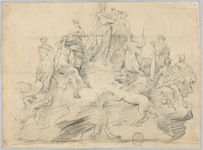 Sketch of Apollo, the Nine Muses and Pegasus upon the Summit of the Helicon by Unknown artist