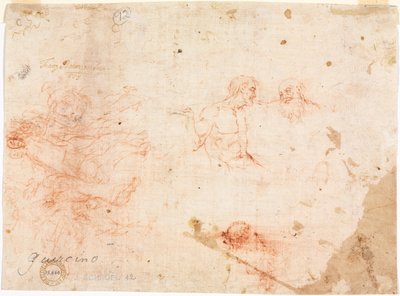 Sketch of Two Men and Other Various Figures (verso) by Unknown artist
