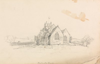Sketch of a Small Rural Church; sketch of a ship by Unknown artist