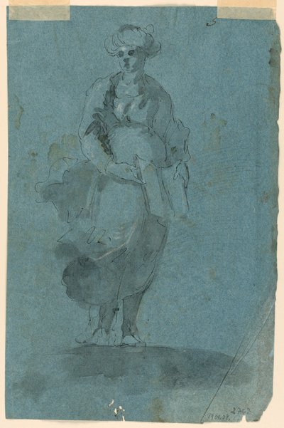 Sketches A) Sibyl (?); B) St. John preaching by Unknown artist