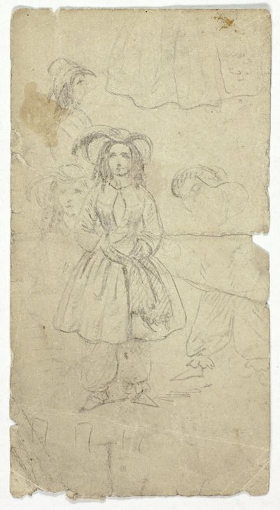 Sketches of Young Girl; Sketches of Banjo Player by Unknown artist