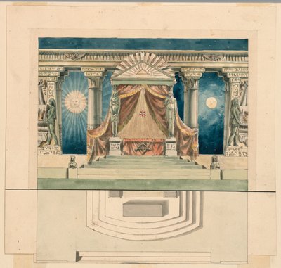 Stage Design, Altar in Egyptian Temple by Unknown artist